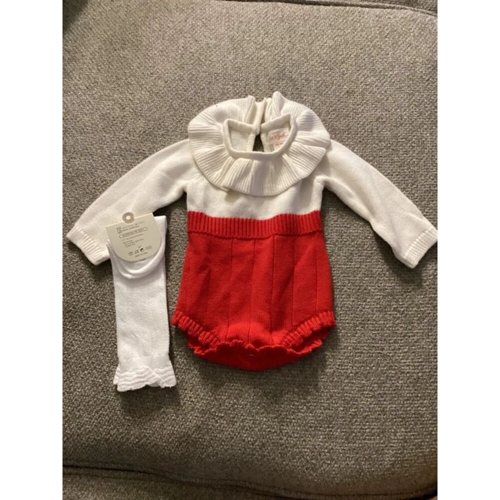 Sweater long sleeve bodysuit with knee socks Newborn